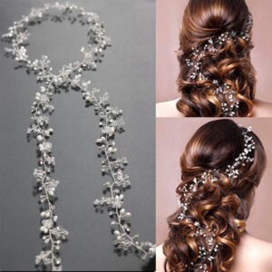 Exquisite Crystal & Pearl Bridal Hair Vine