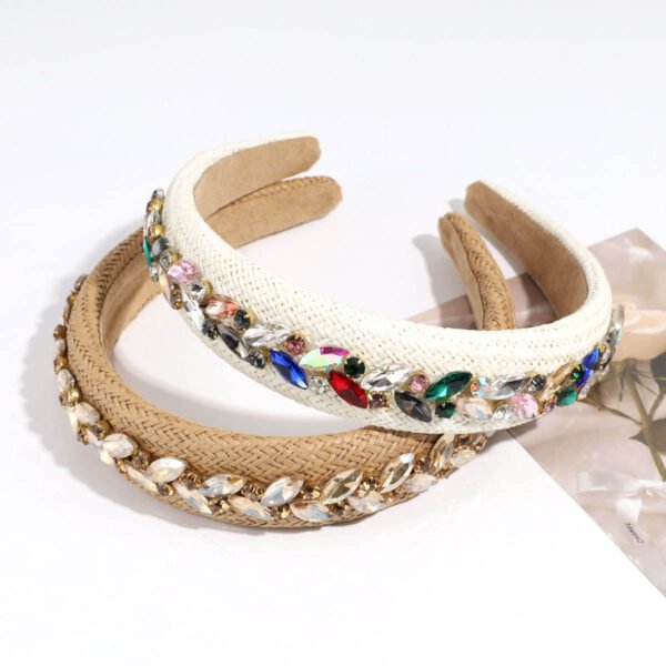 Bohemian-Chic Woven Headbands with Crystal Embellishments - Image 3