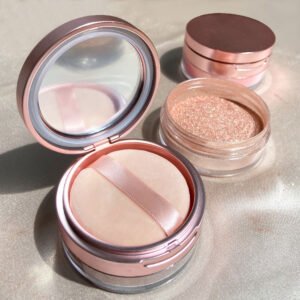 Luxurious Shimmer Loose Powder with Compact Mirror & Puff