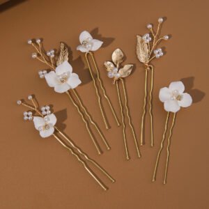 Ethereal Floral & Pearl Bridal Hairpins