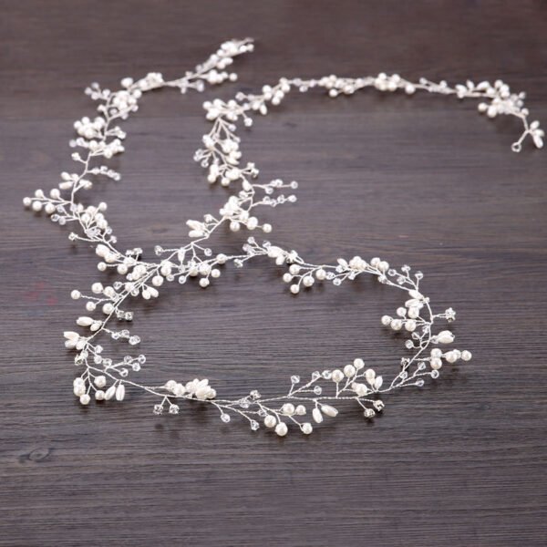 Exquisite Crystal & Pearl Bridal Hair Vine - Image 2