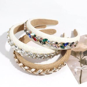 Bohemian-Chic Woven Headbands with Crystal Embellishments
