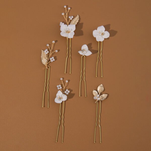 Ethereal Floral & Pearl Bridal Hairpins - Image 3